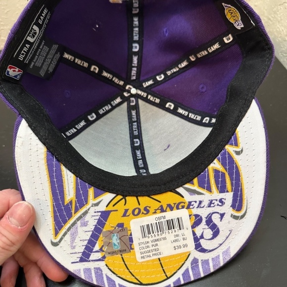 New With Tags Unisex Ultra Game Los Angeles Lakers Snapback Hat - Picture 6 of 8